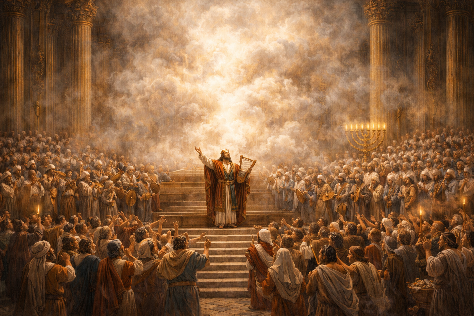The glory of God at the temple