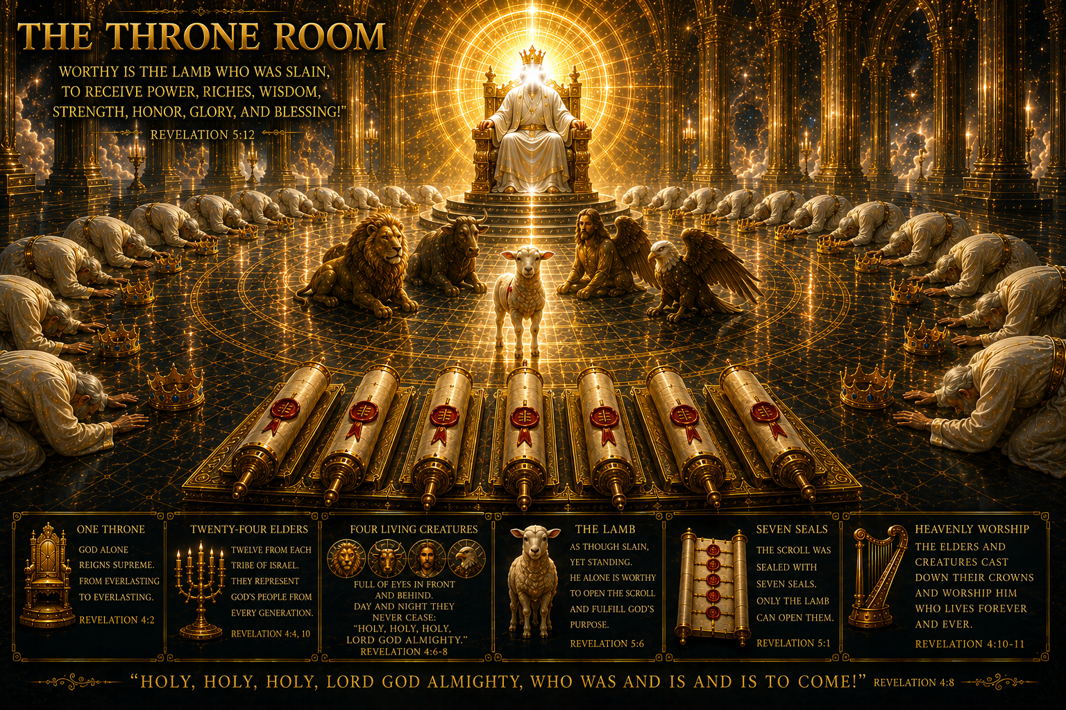 Revelation 4–5 — The Throne Room, 24 Elders and 4 Living Creatures